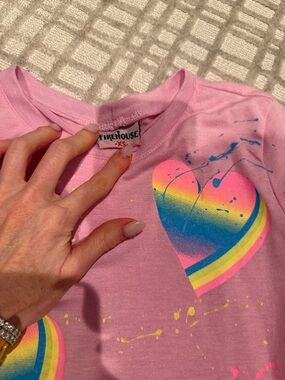 Firehouse Pink Girls' Heart Rainbow t-shirt dress